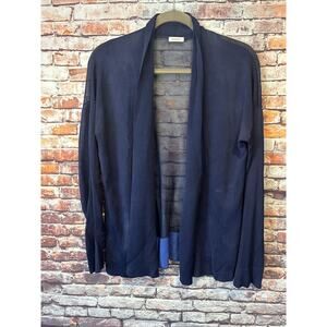 Rossopuro blue open long sleeve cardigan Italy women's size XL